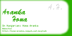 aranka homa business card